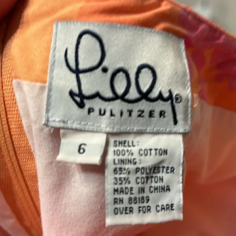 LIly Pulitzer Sunset Print Scallop Hem Skirt Size 6